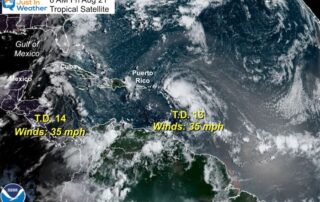 August 21 tropical storm satellite Friday morning