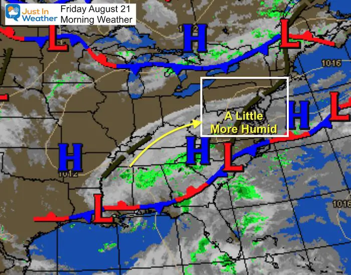 August 21 weather Friday morning