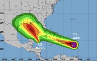 August 22 Tropical Storm Laura Marco National Hurricane Center Forecast Winds