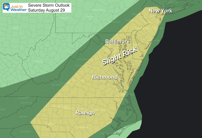 August 26 Hurricane Laura severe storm risk Saturday