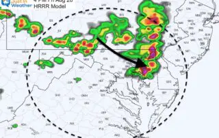 August 28 severe storm radar maryland weather Friday 4 PM
