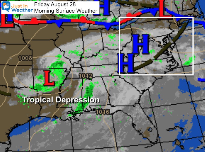 August 28 weathe Friday morning