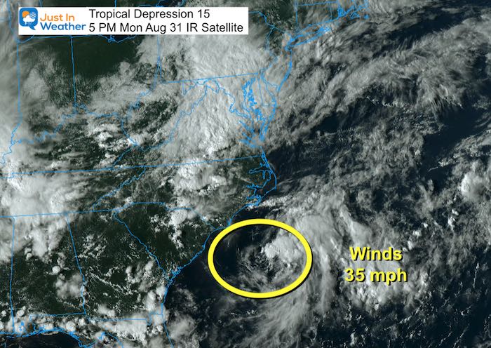 August 31 Tropical Depression 15 satellite Momday afternoon