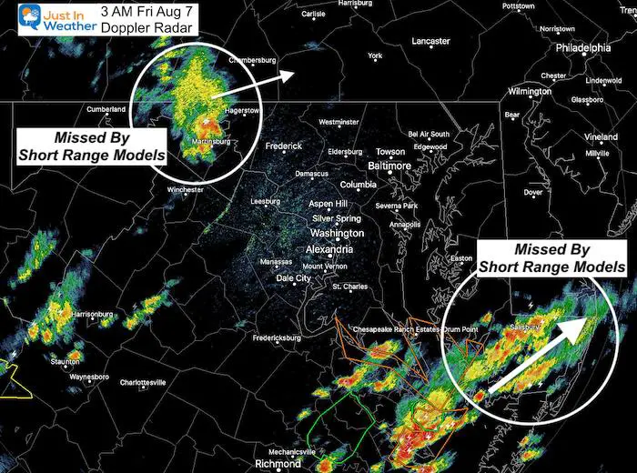 August 6 maryland weather storm radar Thursday 3 PM