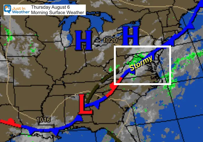 August 6 weather Thursday morning