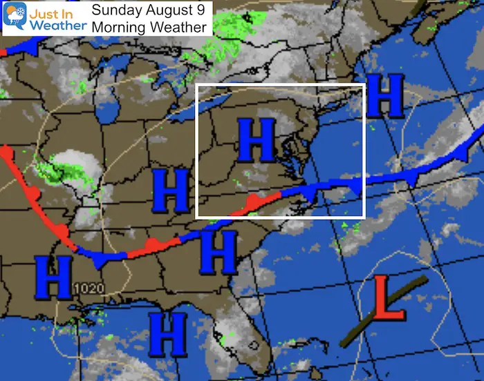 August 9 maryland weather Sunday morning