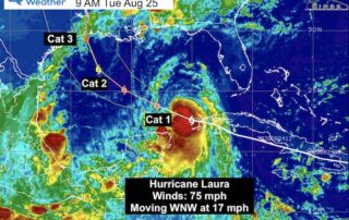 Hurricane Laura satellite Tuesday August 25 morning
