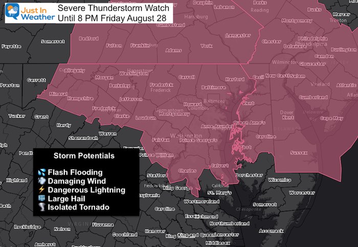 Severe Thundertorm Watch Friday August 28