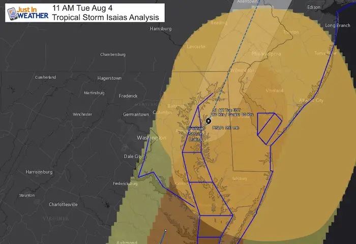 Tropical Storm Isaias Analysis Maryland