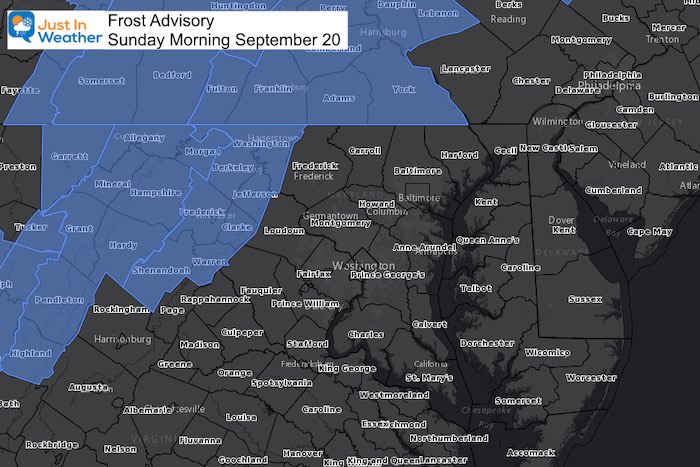 Frost Advisory Sunday September 20 Expanded