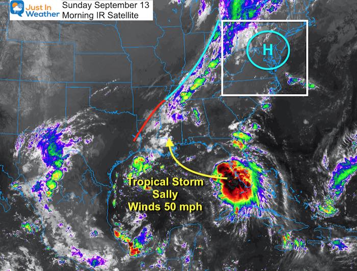 September 13 weather satellite Sunday Tropical Storm Sally