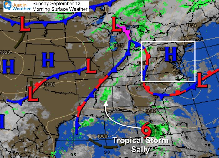 September 13 weather tropical storm sally Sunday