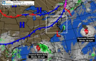 September 14 weather Monday morning hurricane Paulette and tropical storm sally