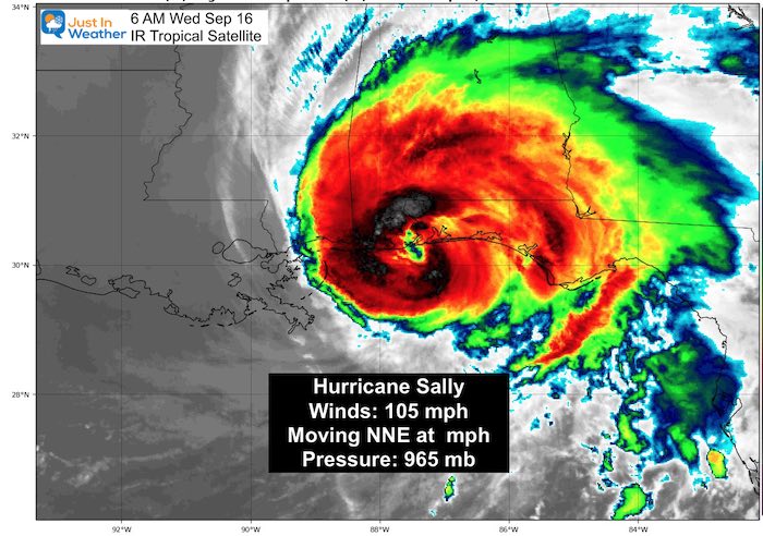 September 16 Hurricane Sally Landfall IR Satellite