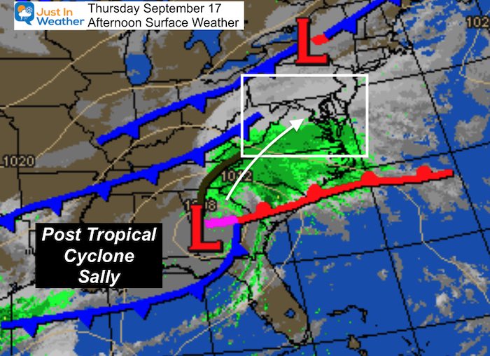 September 17 Thursday Sally afternoon weather rain