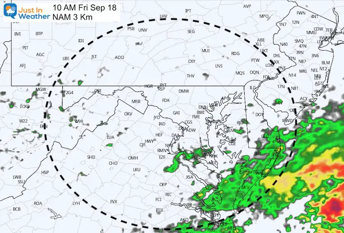 September 17 rain Sally forecast Friday 10 AM