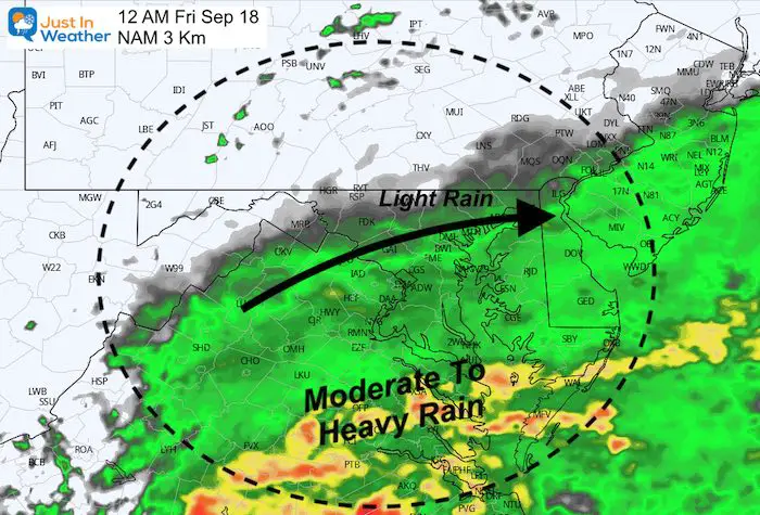 September 17 rain Sally forecast Friday 12 AM