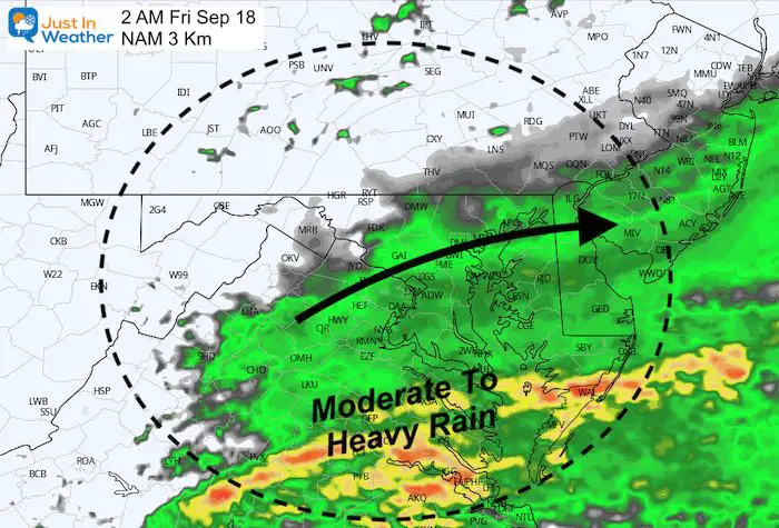 September 17 rain Sally forecast Friday 2 AM