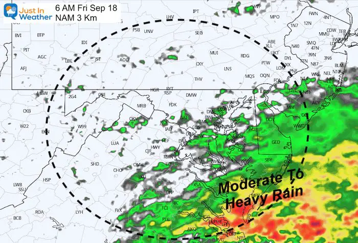 September 17 rain Sally forecast Friday 6 AM