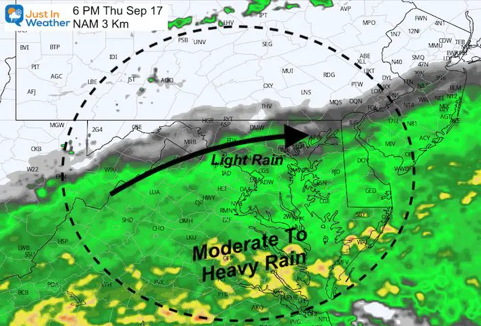 September 17 rain Sally forecast Thursday 6 PM