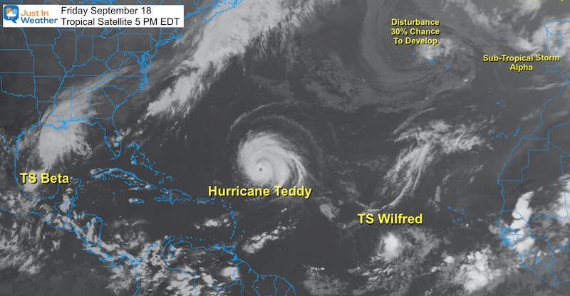 September 18 Tropical Storm Beta Hurricane Teddy