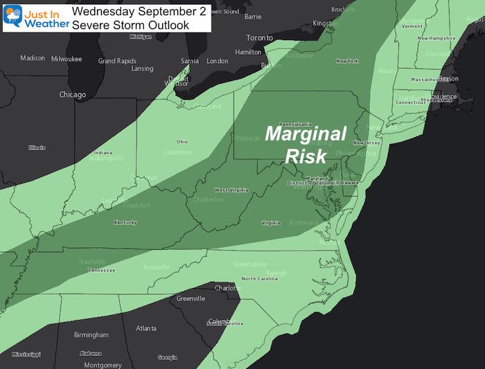 September 2 severe weather Risk Wednesday