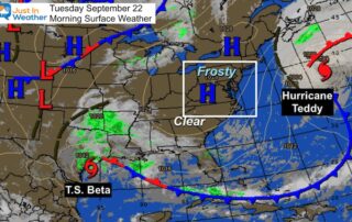 September 22 morning surface weather hurricane teddy tropical storm beta