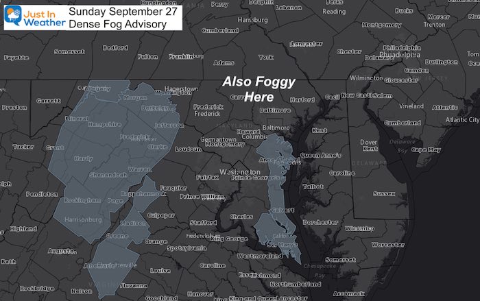 September 27 weather Dense Fog Advisory