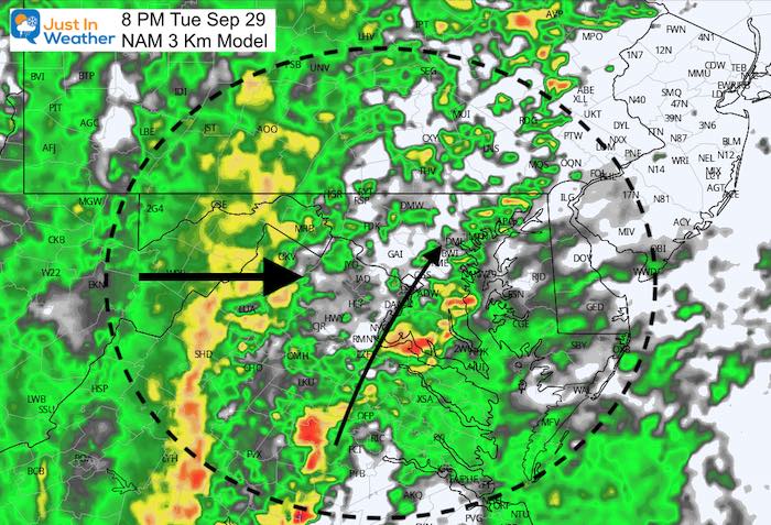 September 29 weather storm rain forecast 8 PM