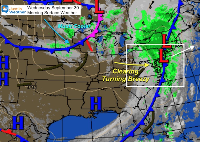 September 30 Wednesday morning surface weather