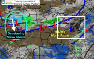 September 8 morning surface weather Tuesday