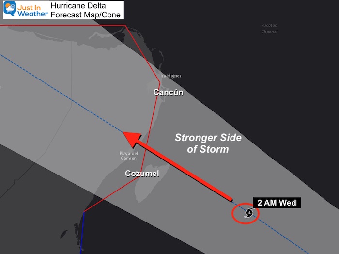 Hurricane Delta Forecast Map October 6 Mexico
