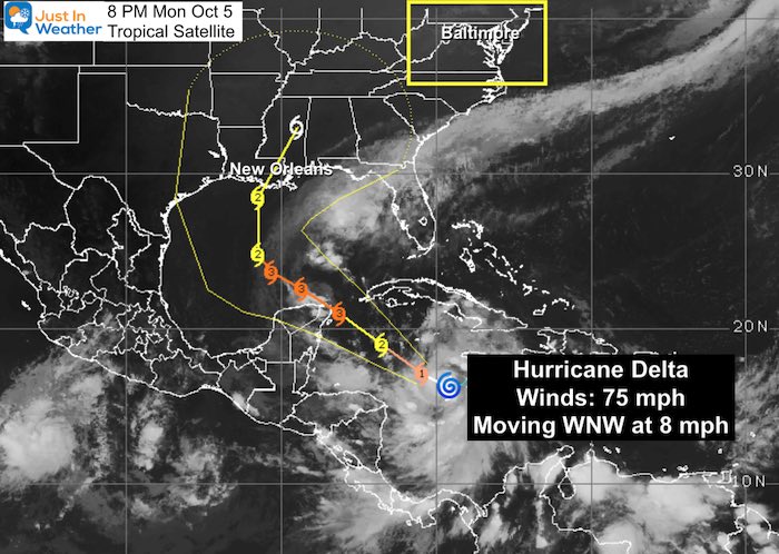 Hurricane Delta Satellite Monday October 5