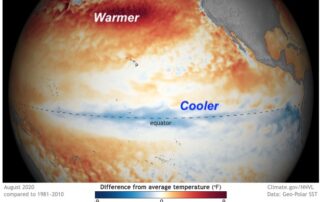 La Nina Pacific Ocean Water August 2020