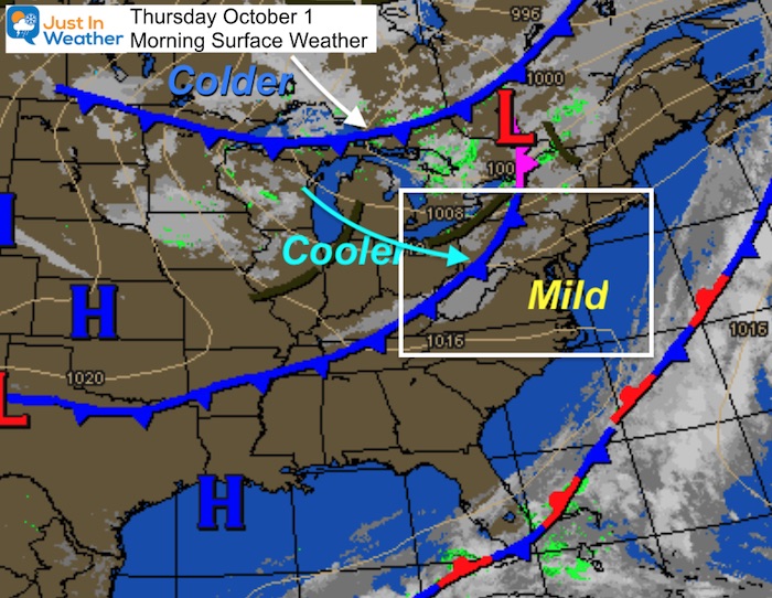 October 1 weather Thursday morning