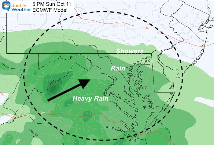 October 10 weather rain Delta Sunday PM 5