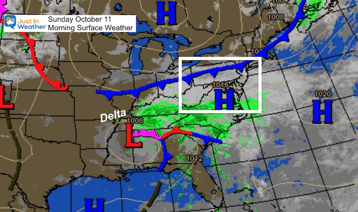 October 11 Surface Weather Sunday Morning