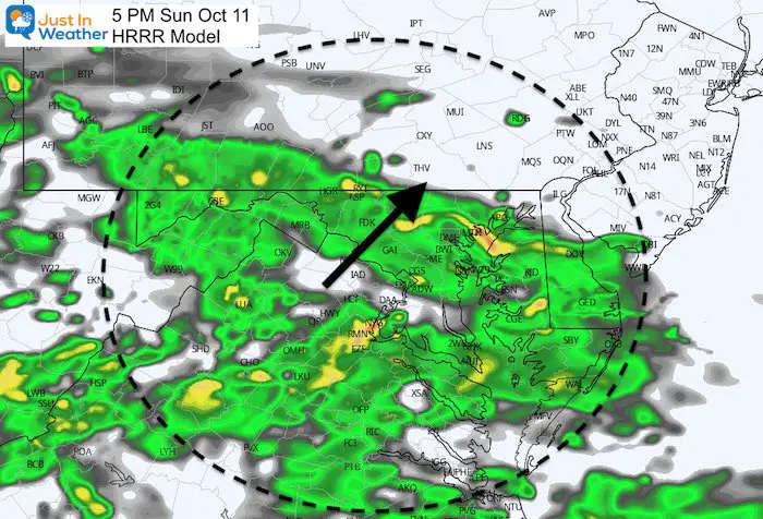 October 11 weather rain Sunday 5 PM