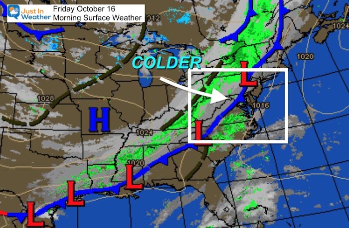 October 16 weather Friday morning