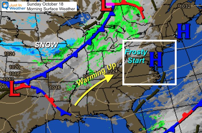 October 18 weather Sunday morning