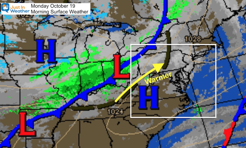 October 19 weather Monday morning
