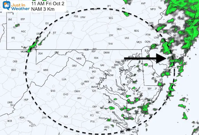October 2 weather rain forecast Friday 6 AMOctober 2 weather rain forecast Friday 11 AM