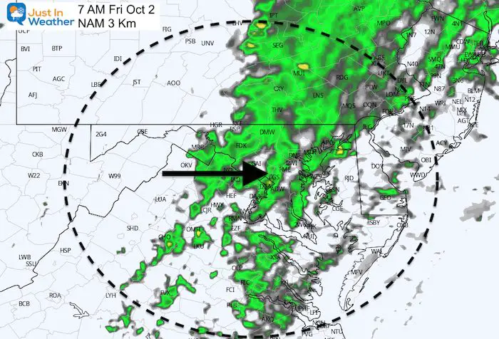 October 2 weather rain forecast Friday 7 AM