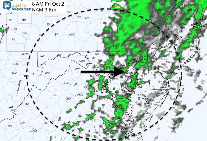 October 2 weather rain forecast Friday 8 AM