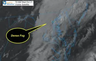 October 21 Maryland Weather Fog Satellite 10 AM