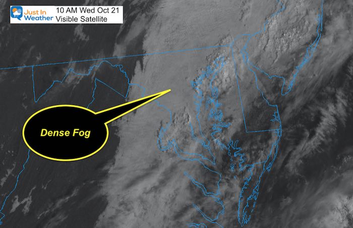 October 21 Maryland Weather Fog Satellite 10 AM