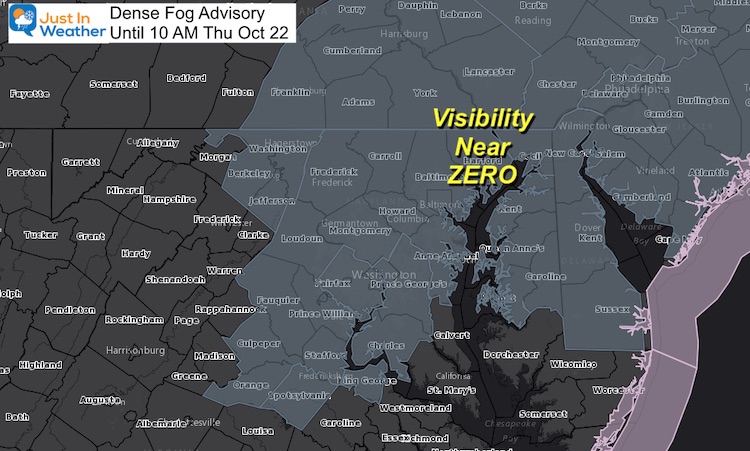 October 22 weather dense fog advisory