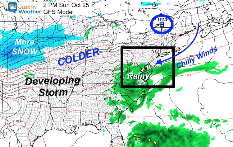 October 23 weather rain snow Sunday