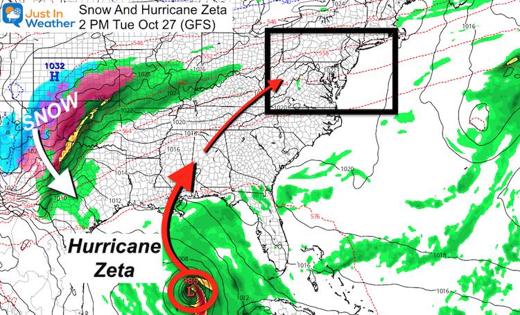 October 25 Snow and Hurricane Zeta Forecast