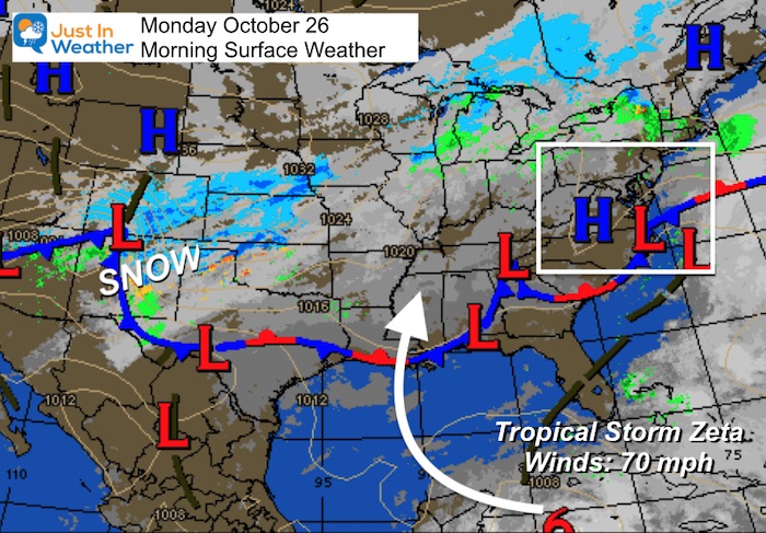 October 26 weather Monday morning